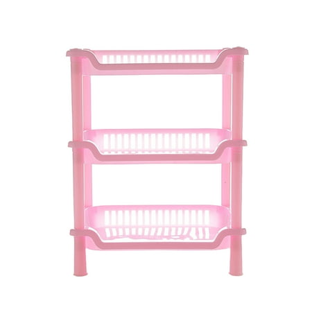 

Square Storage Rack Detachable 3-layers Holder Kitchen Bathroom Rack (Pink)