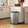 thumbnail image 2 of WLIVE 55 Liter Gallon Trash Can with Soft-Close Lid, 14.5 Gallon Brushed Stainless Steel Garbage Can, Kitchen Trash Can with Hands-Free Step, Integrated Bag Ring, Silver, 2 of 16