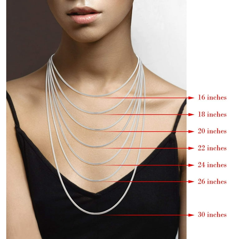 925 Sterling Silver Round Box Chain Necklace - 1mm To 3mm Width, 18" To 26" Length For Men & Women, Hypoallergenic