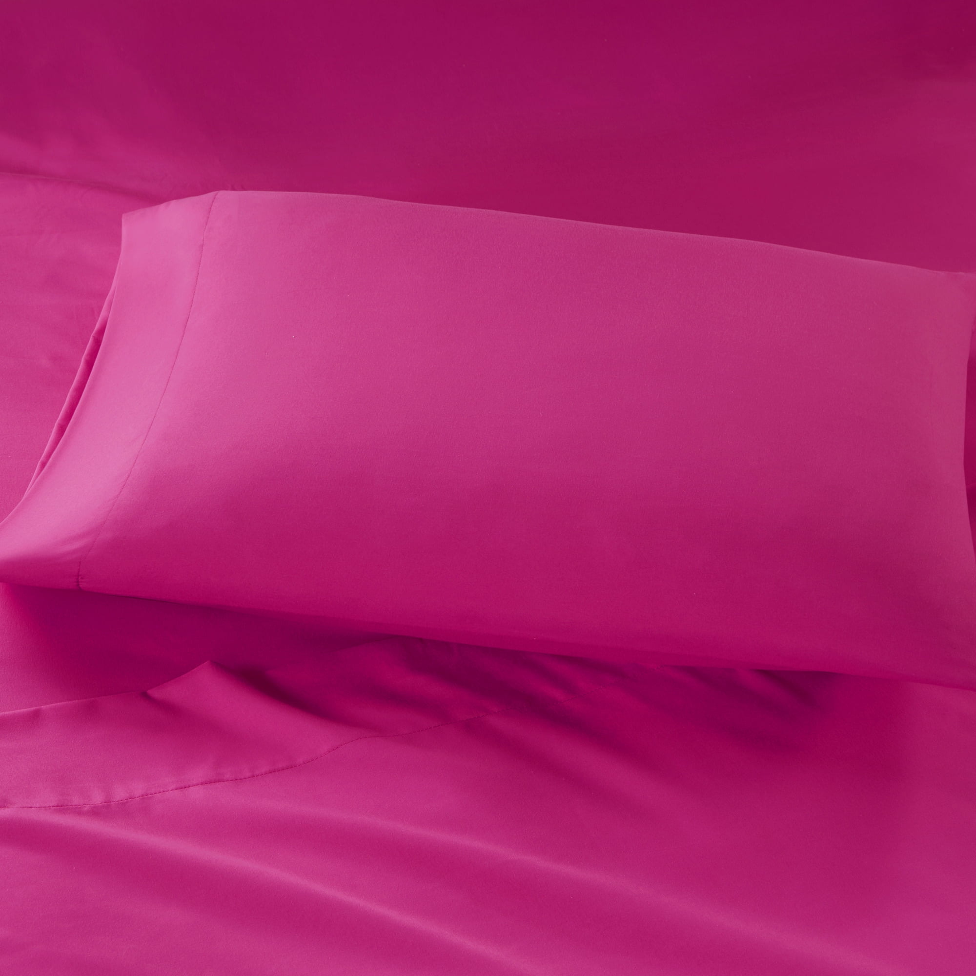 Comfort Classics Microfiber 6 Piece Pink Sheet Set with Side Storage Pockets, Queen