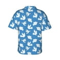 thumbnail image 3 of Men's Casual Short Sleeve Button-Down Hawaiian Shirts,Cute White Seagull Shirts Regular Fit Beach Dress Shirts with Front Pocket,M, 3 of 7