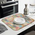 thumbnail image 3 of Pioneer Flower Floral Print Pattern Kitchen Dish Drying Mat 1 Pack, Ultra Absorbent Microfiber Drainer Mat, 16"x18", 3 of 6