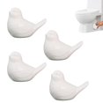thumbnail image 1 of Tapones para inodoro, 4 unidades, diseño de pájaros, porcelana, color blanco, 1 of 7