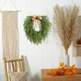 thumbnail image 5 of Christmas Wreath Artificial Cedar Greenery with Bow for Front Door,Natural Feel Green Cypress Leaf Vine Wreath for Holiday Decorations, Pine Garland for Home Use on Mantle,Table,Wall,Window, 5 of 5