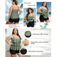 thumbnail image 6 of a.Jesdani Women Plus Size Tankini Swimsuits Tummy Control Two Piece Bathing Suit Ruffled Flounce Swimwear with Shorts 0X-5X, 6 of 6