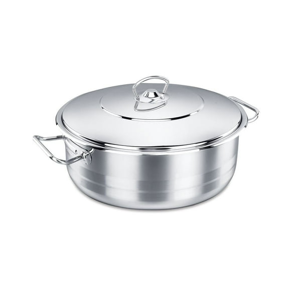 Korkmaz Classic 18/10 Stainless Steel Stockpot Cookware, Dutch Ovens, 16 Quart