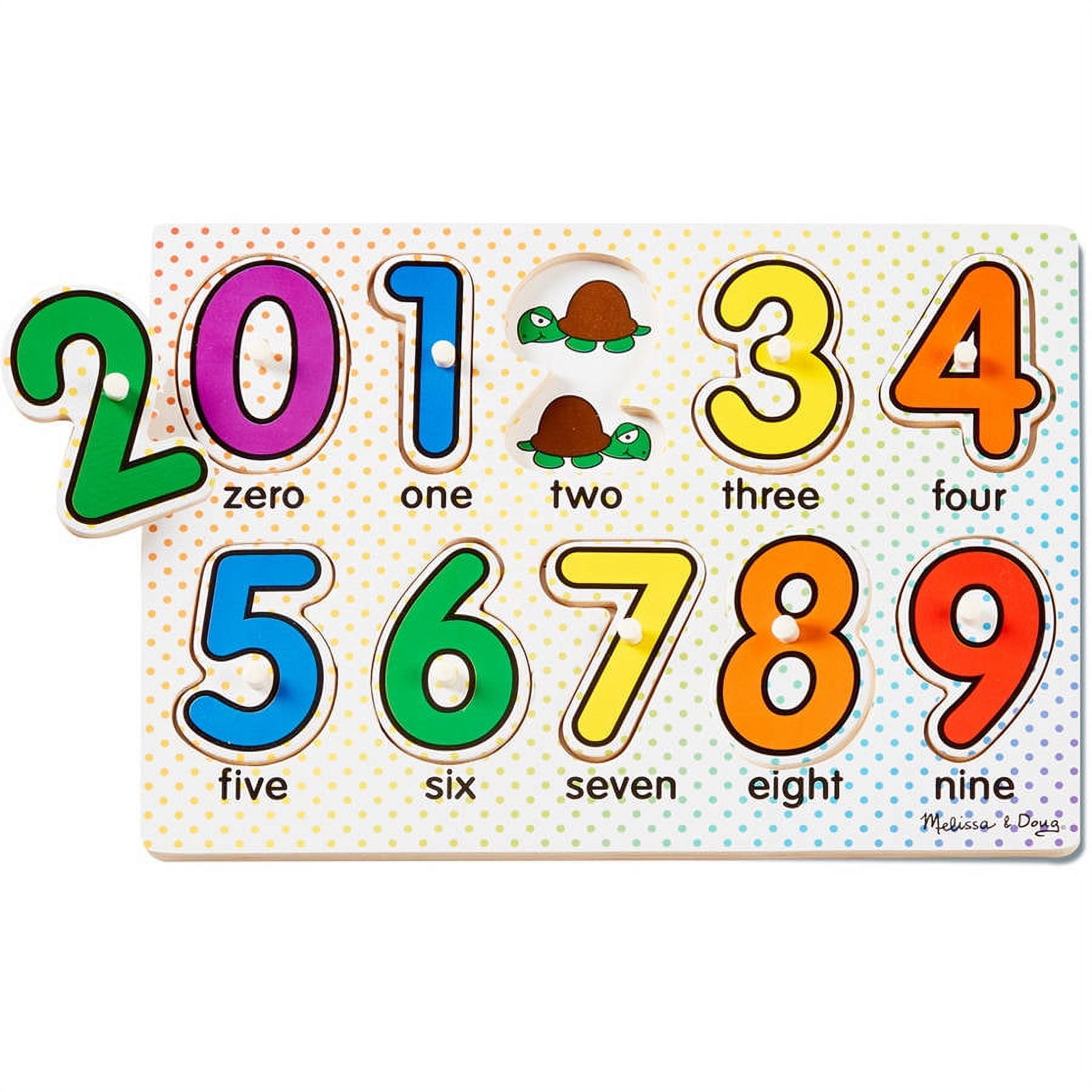 Melissa & Doug Classic Wooden Peg Puzzles (Set of 3) - Numbers, Alphabet,  and Colors - Toddler Learning Toys, Alphabet And Numbers Puzzles For Kids