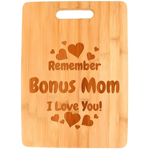 ThisWear Adoptive Mom Gifts for Women Remember Bonus Mom I Love You Big Rectangle Bamboo Cutting Board