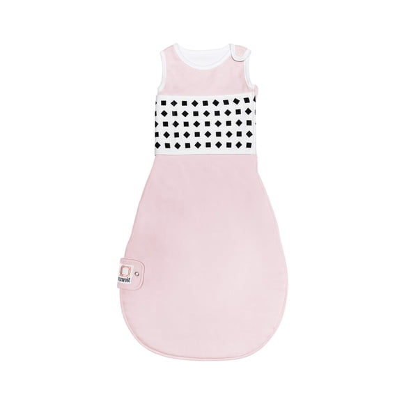 Nanit Breathing Wear Sleeping Bag - 100% Cotton Baby Sleep Sack - Works with Nanit Pro Baby Monitor to Track Breathing Motion Sensor-Free, Real-Time Alerts, Size Medium, 6-12 Months, Blush Pink
