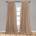 thumbnail image 5 of Ambesonne Geometric Curtains, Arabic Pattern Flowers, Pair of 28"x95", Vermilion and Dark Indigo, 5 of 5