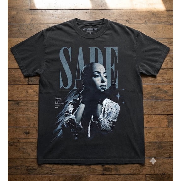 Sade Vintage Graphic T-Shirt Retro 80s R&B Soul Music Artist Concert Tee