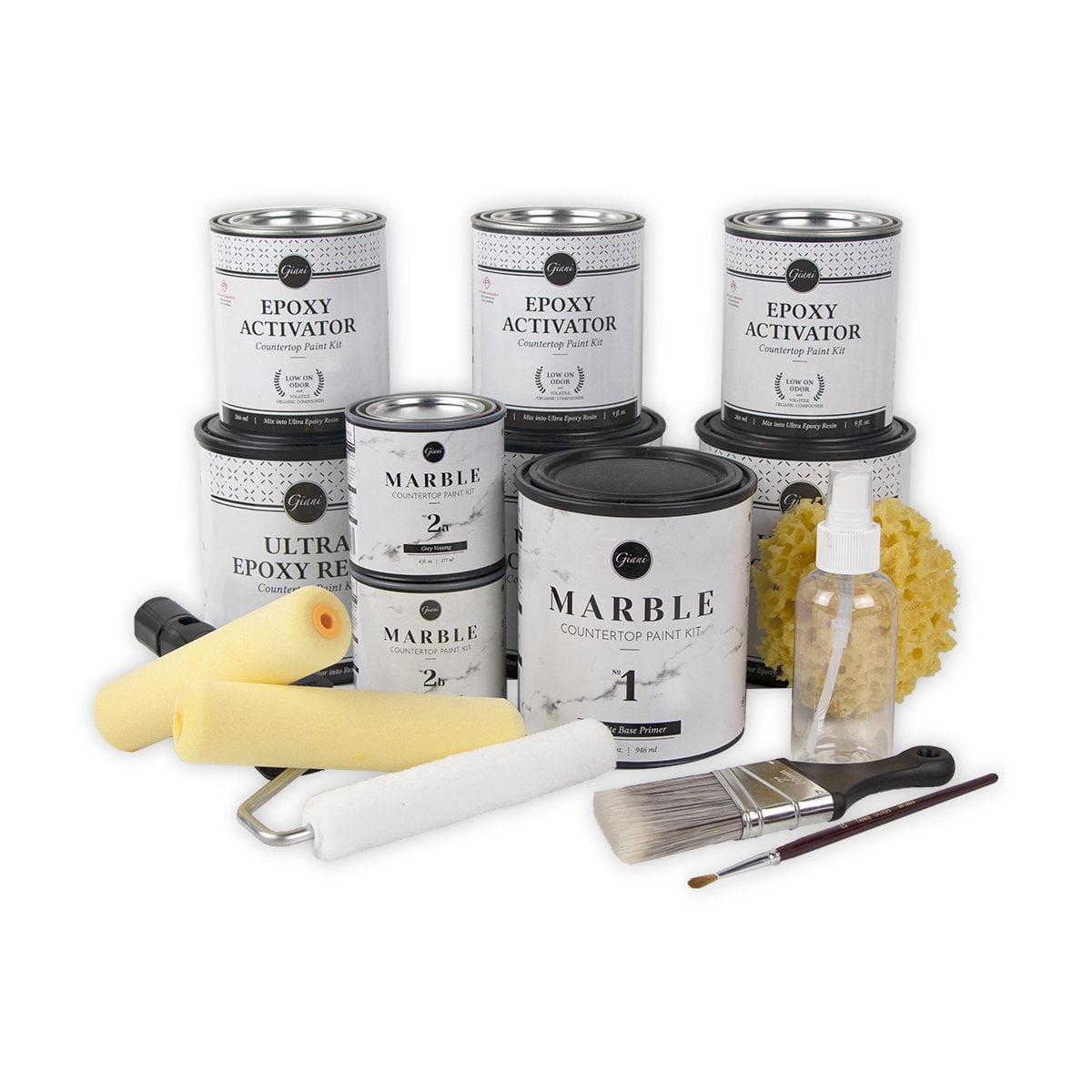 White Marble Countertop Paint Kit, Bathroom Countertop Paint Kit