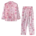 thumbnail image 5 of SCRAWLGOD Cherry Blossom Pjs Womens Sets Long Sleeve Button Down Pajamas with Pockets Size XL V-Neck 2 Piece Pj Set for Women Breathable Woman Nightwear, 5 of 7