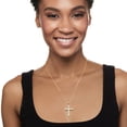 thumbnail image 2 of Ross-Simons Ethiopian Opal Cross Pendant Necklace in 18kt Gold Over Sterling, Women's, Adult, 2 of 5