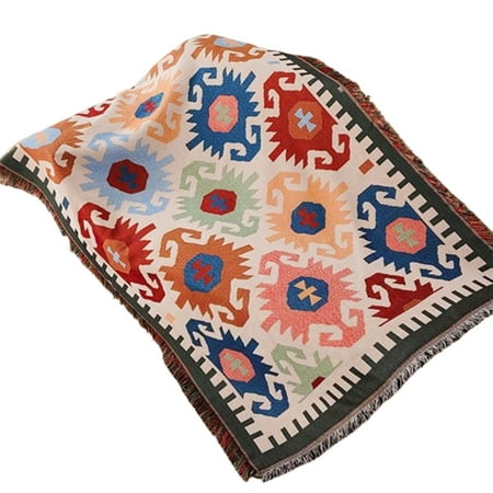 MERILER Bohemian Style Super Soft Sofa Throw Blanket: Cozy Polyester Decorative Cover for Furniture and Home Decor MERILER Bohemian Style Super Soft Sofa Throw Blanket: Cozy Polyester Decorative Cover for Furniture and Home Decor