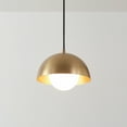 thumbnail image 5 of Amelia 1-Light Matte Brass Plug-In Pendant Lighting with Frosted Glass Shade, 5 of 9