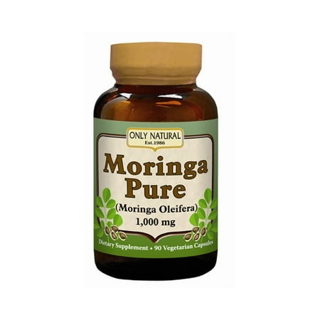 Only Natural Moringa Pure Vegetarian Capsules, 1000 Mg, 90 (Best Source Of Moringa)