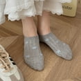 thumbnail image 3 of 5 Pairs Women's Bow Pattern Low Cut No Show Socks Breathable Mesh Knit Anti-Slip Design Multiple Color Options - 5 pairs-A, 3 of 7