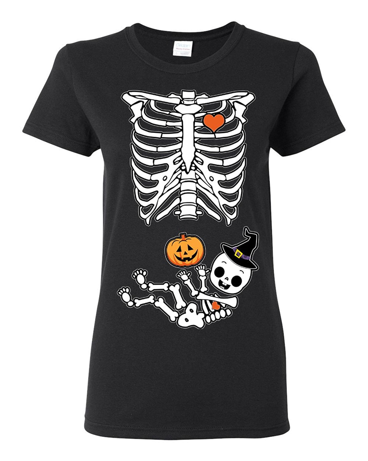 City Shirts Ladies Halloween Skeleton Witch Pumpkin (not maternity) Costume Funny DT TShirt