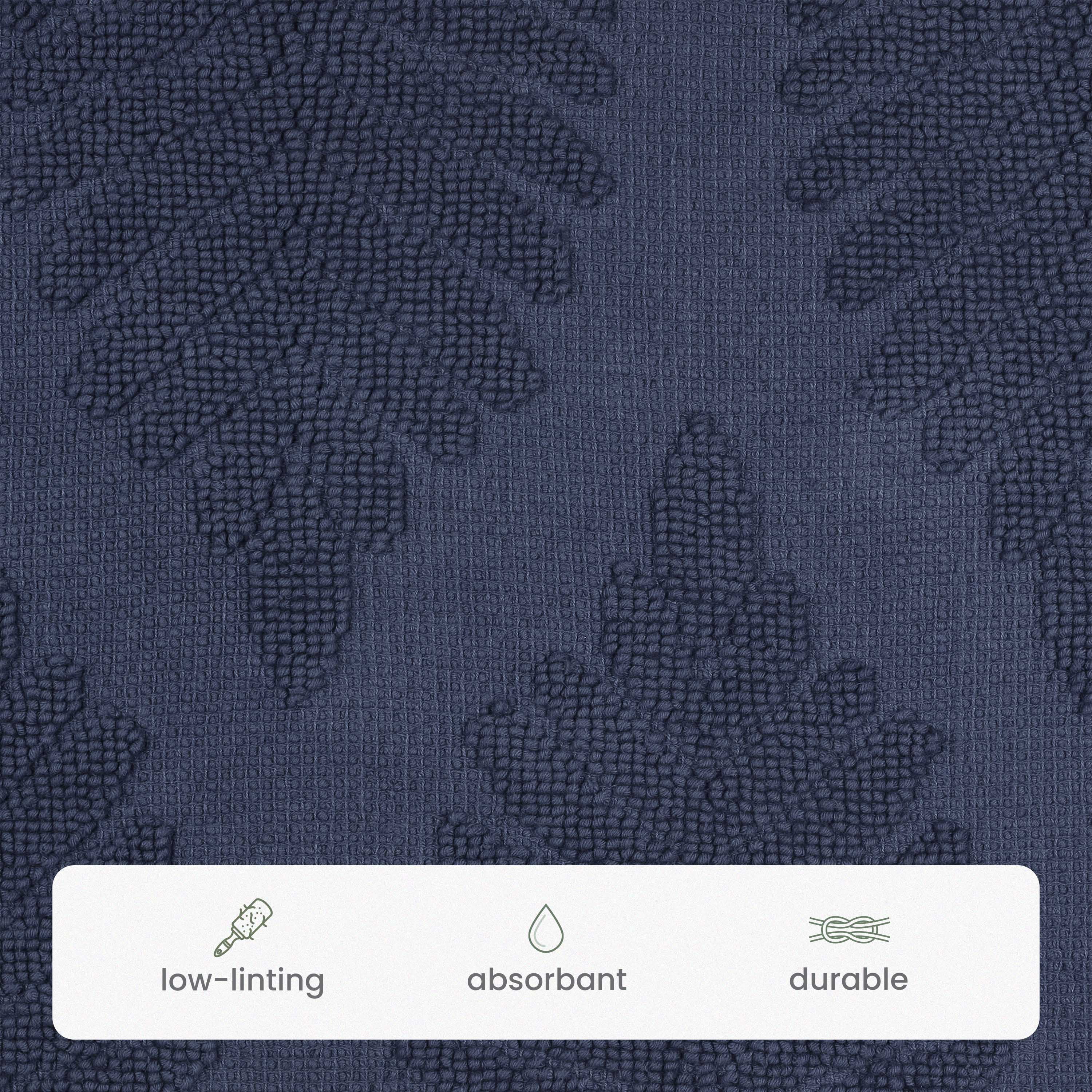Martex Restore Fern Cotton Bath Rug, 20" x 32", Navy