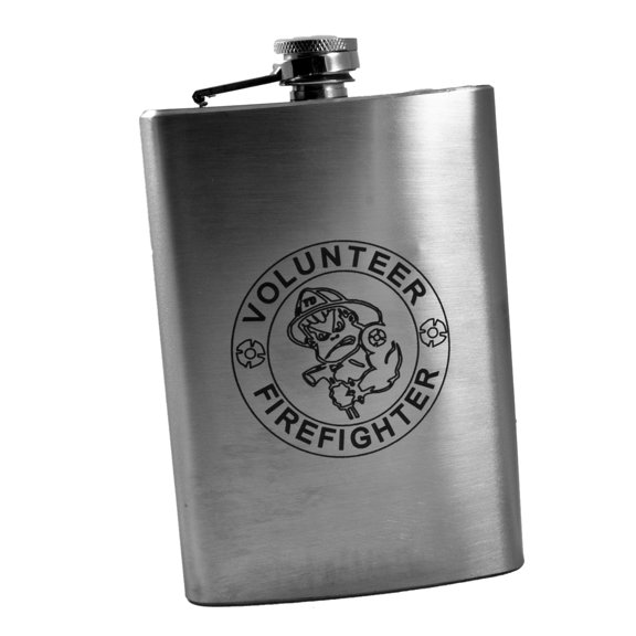 8oz Volunteer Firefighter Flask L1