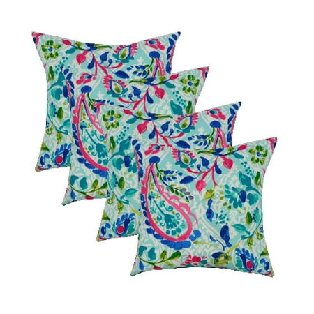 Set Of 4 Indoor Outdoor Decorative Square Throw Pillows 17 X17