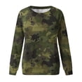 thumbnail image 4 of Womens Camouflage printed Sweatshirt Long Sleeve Casual Crewneck Pullover Hoodless Sweatshirts, 4 of 5