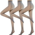 thumbnail image 2 of Comfortable Compression Socks for Women Fashion Fake Translucent Warm Fleece Pantyhose Solid Coffee Saving to 65% off!, 2 of 4