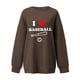 thumbnail image 2 of Gibobby Sudaderas para mujer Moda de mujer Ocio Amor Deportes Amor Impresión Cuello redondo Manga larga Suelta Top Suéter sin capucha 3 (Marrón, XL), 2 of 5