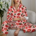 thumbnail image 6 of Fuzoiu Tomatoes Print Women's Long-Sleeved Pajama,Lounge Button Down Nightwear,Womens Notch Collar Pajama Set-XX-Large, 6 of 7