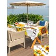 thumbnail image 6 of 60x102 Inch Outdoor Tablecloth with Umbrella Hole Zipper Rectangle Sunflowers Farmhouse Rectangular Tablecloths Waterproof Country Botanical Floral Watercolor Patio Table Cloth Cover for Picnic, 6 of 8