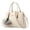 White, variant on Purses and Handbags for Women with Plush Pendant Top Handle Crossbody Tote Bags Ladies Leather Work Shoulder Bag White