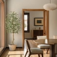 thumbnail image 2 of Artificial Olive Tree 6FT, Tall Fake Olive Trees with Realistic Trunk, Leaves, Fruits, Fake Olive Trees Potted Topiary Tree with Dried Moss for Home Office Living Room Bedroom Stairs Foyer Decor, 2 of 6