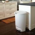 thumbnail image 2 of simplehuman Kitchen Trash Can, 13 Gallon Plastic Step Garbage Bin with Secure Slide Lock Lid, White, 2 of 5