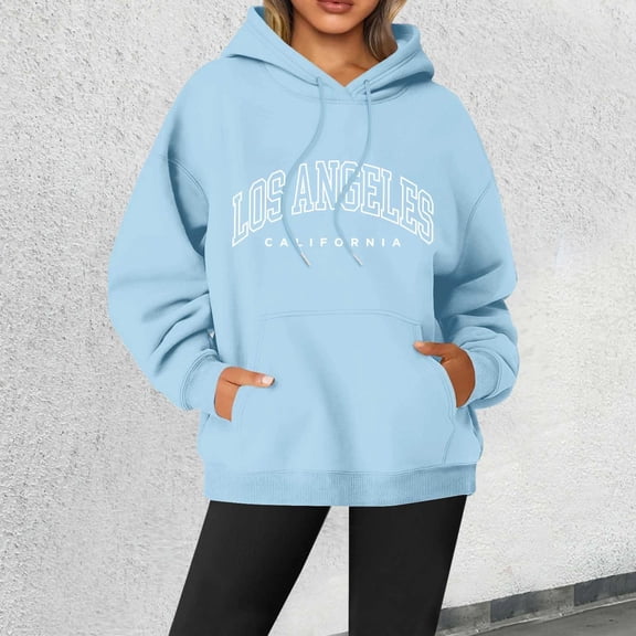 Hauaitttt Women's Letter Printed Round Neck Pullover Street Long Sleeve Pullover Hoodie Long Zipper Sweatshirts Women Winter Apparel Womens Zip Sweater Women S Hoodies Zipper Hoodie 100 Percent