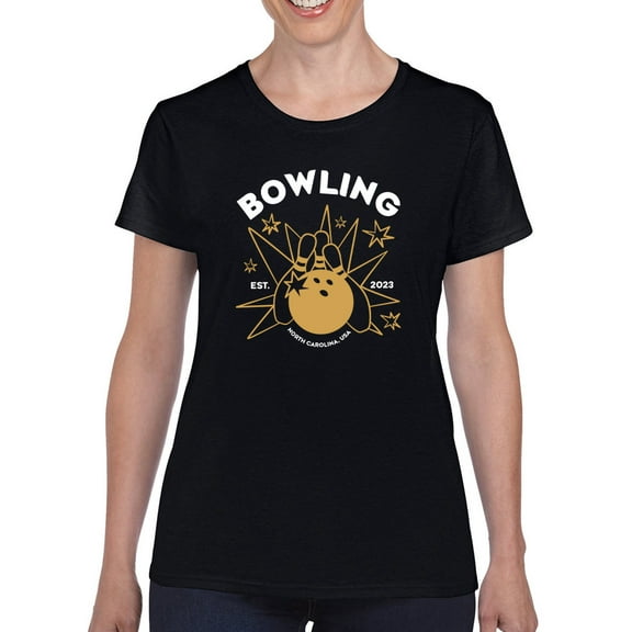 Trendy Bowling Pins T-Shirt Women -Smartprints Designs, Female 5X-Large
