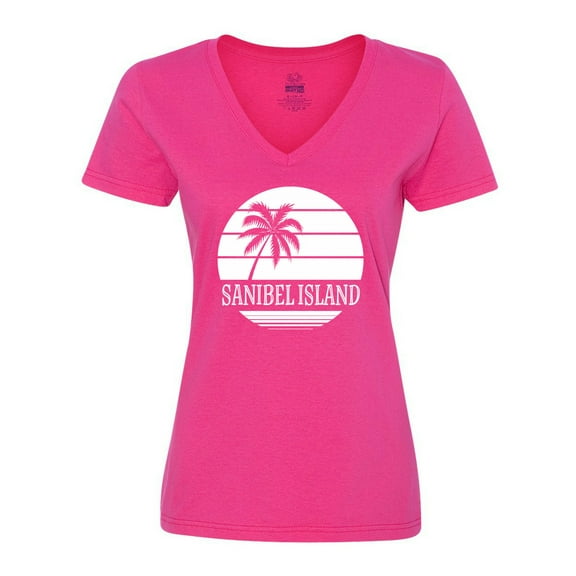 Inktastic Sanibel Island Florida Vacation Women's V-Neck T-Shirt