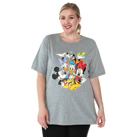 plus size mickey mouse & friends t-shirt gray minnie daisy