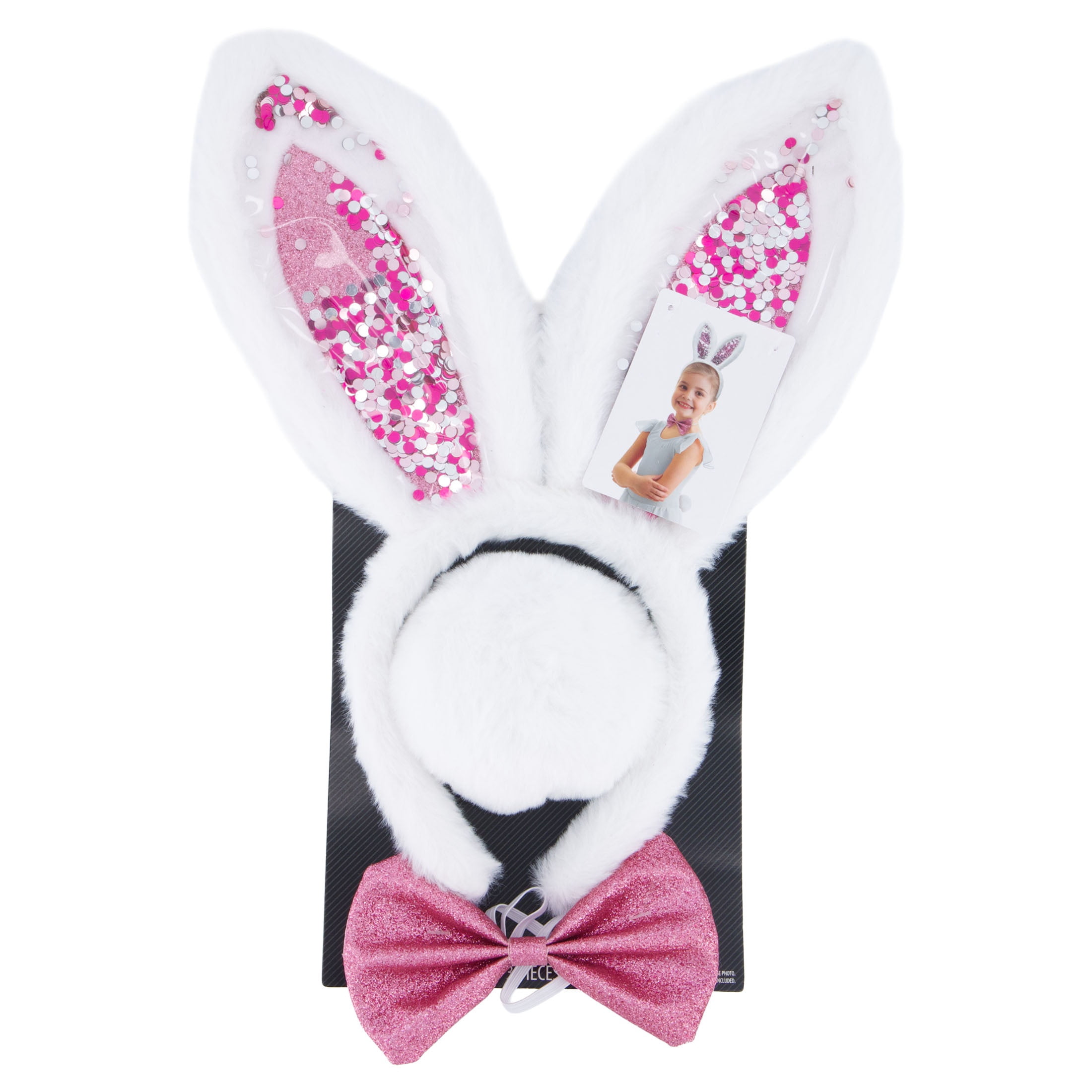 Bunny Costume Accessory Kit for Children, Pink and White, 3 Pieces, Halloween by Way To Celebrate