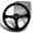 Black, variant on W-Power 350MM Blue Premium Suede Yellow Stripe 14-Inch Steering Wheel 4" Deep