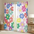 thumbnail image 2 of Manfei Colorful Floral Flower Blackout Curtains Set of 2 (52x84 Each) for Kid, Window Curtains, Kawaii Cute Cartoon Curtains and Drapes, Curtains and Drapes Decor, 2 of 6