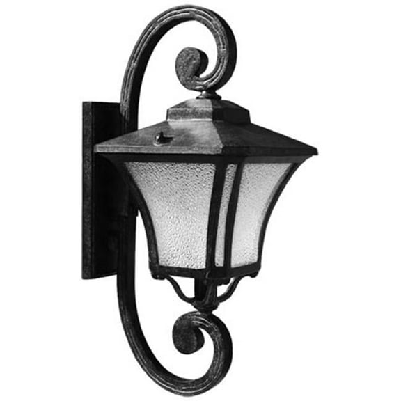 Dabmar Lighting GM211-B 120 V Incandescent Large Wall Fixture with Textured Glass Lens, Black, Bronze, Dark Bronze Stone & Verde Green