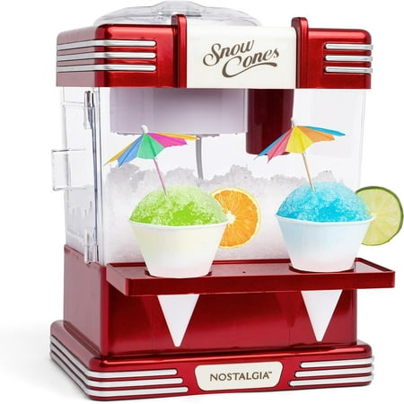 

Nostalgia Snow Cone Shaved Ice Machine - Retro Table-Top Slushie Machine Makes