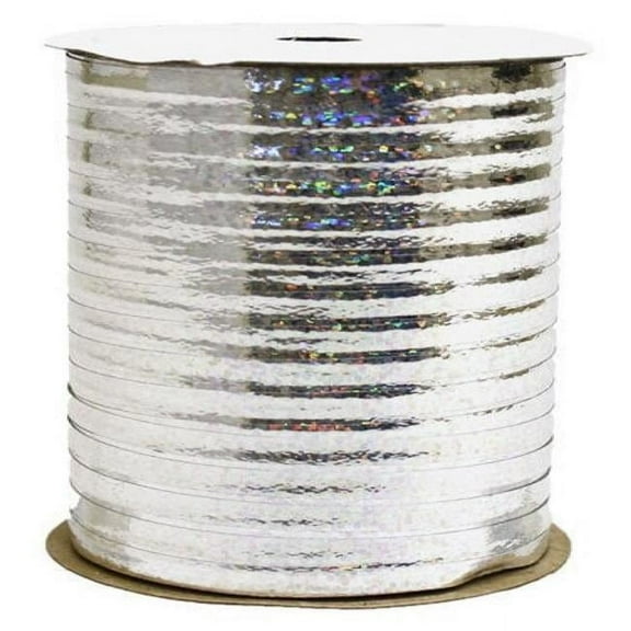 MDR Trading AI-205-Q01 0.18 in. x 100 Yards Holographic Silver Curling Ribbon