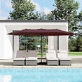 thumbnail image 1 of Twister.CK Parasol de Patio 15 Pieds avec Base Incluse, Parasol Rectangulaire Double Face avec Base Croisée et Sac de Sable pour Piscine Jardin, Rouge Vin, 1 of 9
