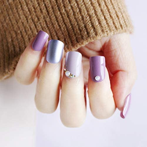 NEW Style 3d Fake Nails, Simple Solid Different Colors Nail Art Medium Length Square Full Cover False Nails with Design | Walmart Canada NEW Style 3d Fake Nails, Simple Solid Different Colors Nail Art Medium Length Square Full Cover False Nails with Design | Walmart Canada