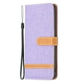thumbnail image 6 of Nalacover Premium Denim Canvas Case For Galaxy A13 5G Wallet Case with [RFID Blocking] Card Slot Kickstand Magnetic Closure Leather Flip with Strap Phone Cover For Samsung Galaxy A13 5G, Purple, 6 of 8