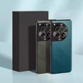 thumbnail image 2 of Plain-Leather All-inclusive Shockproof Phone Case For OnePlus 12 Black, 2 of 5