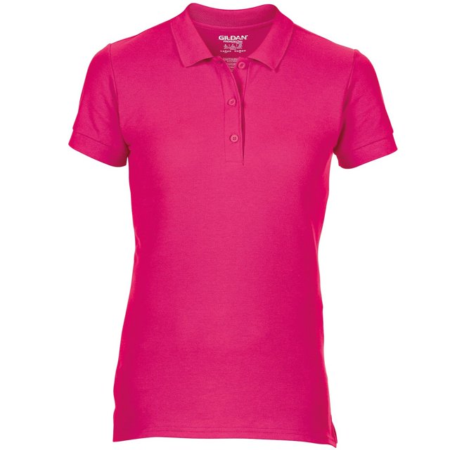 Gildan- Polo de manga corta de algodón Premium de piqué doble para mujer (Heliconia)