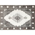 thumbnail image 1 of Ahgly Company Machine Washable Indoor Rectangle Contemporary Dark White Beige Area Rugs, 8' x 12', 1 of 7